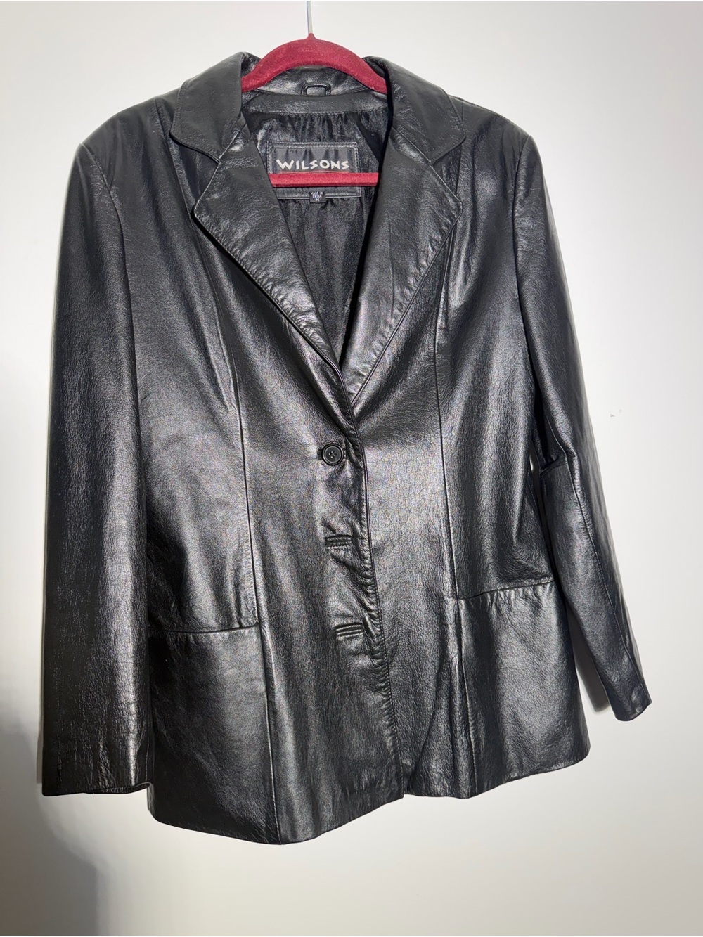 Vintage WILSONS MAXIMA Leather Jacket Women's black 3 Buttons EC